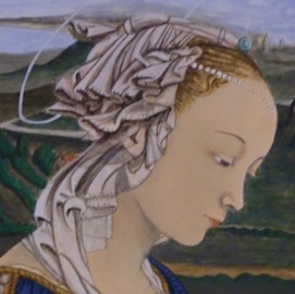 Madonna della roccia, Icona eseguita su supporto ligneo e gesso 15,5X20,5 dipinta con tempera all'uovo, interpretazione da Botticelli - Thumbs